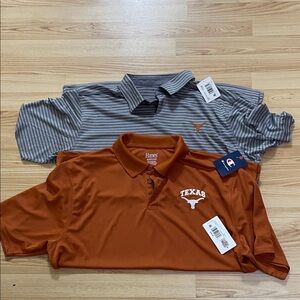 Set of Hanes/Championship University of Texas Orange and Gray Polo Shirts